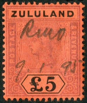 ZULULAND 1894 £5 (W.623)